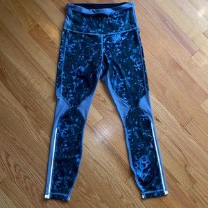 Lululemon high waisted leggings with mesh detail
